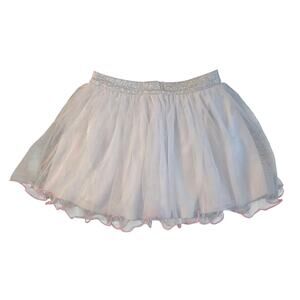 Wonder Nation 5T Girls White Skirt with Silver Sparkly Band and Pink Thread